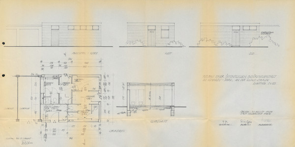 Stadtarchiv Aachen, Hochbauamt, Entwurf zum Neubau einer öffentlichen Bedürfnisanstalt im Kennedy-Park, August 1965