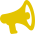 Icon "Sagen Sie es uns!": Ein gelbes Megaphon.