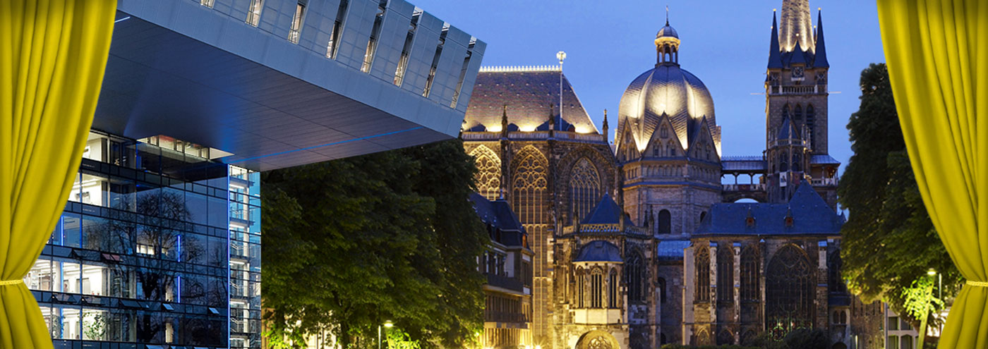 Collage SuperC und Aachener Dom (c) Stadt Aachen/Peter Hinschläger, Jörg Hempel